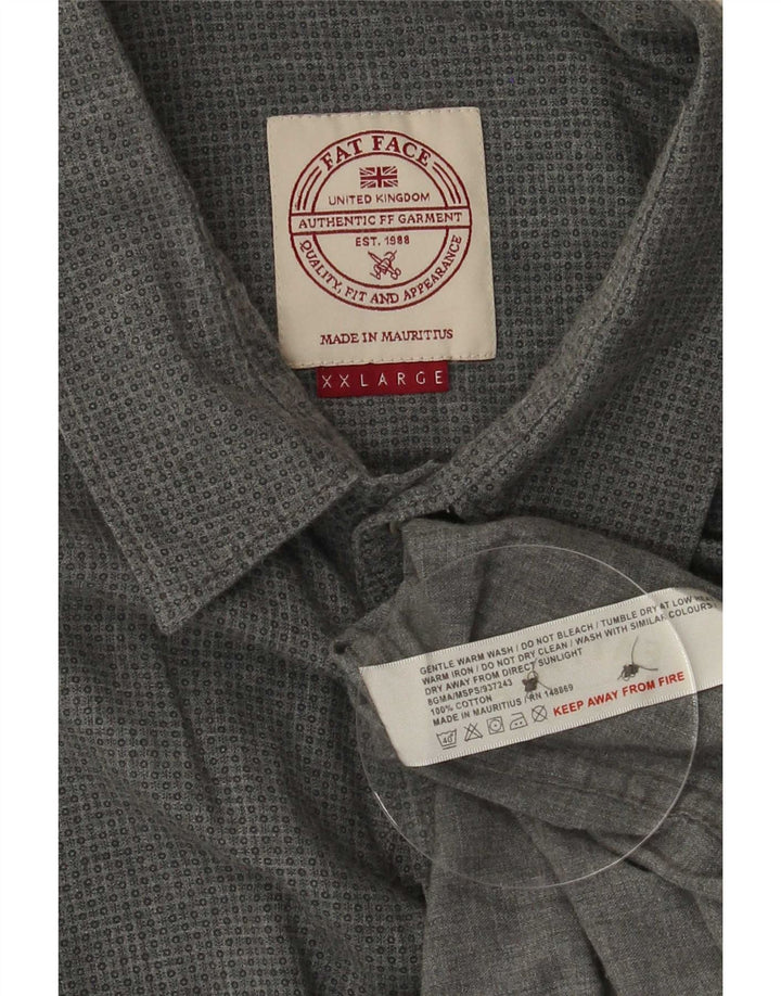 Fat Face Herrenhemd 2XL Grau Baumwolle