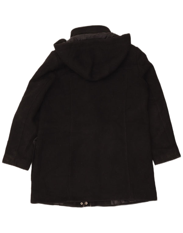 Marks & Spencer Damen-Dufflecoat mit Kapuze, UK 12, Mittelschwarz, Polyester