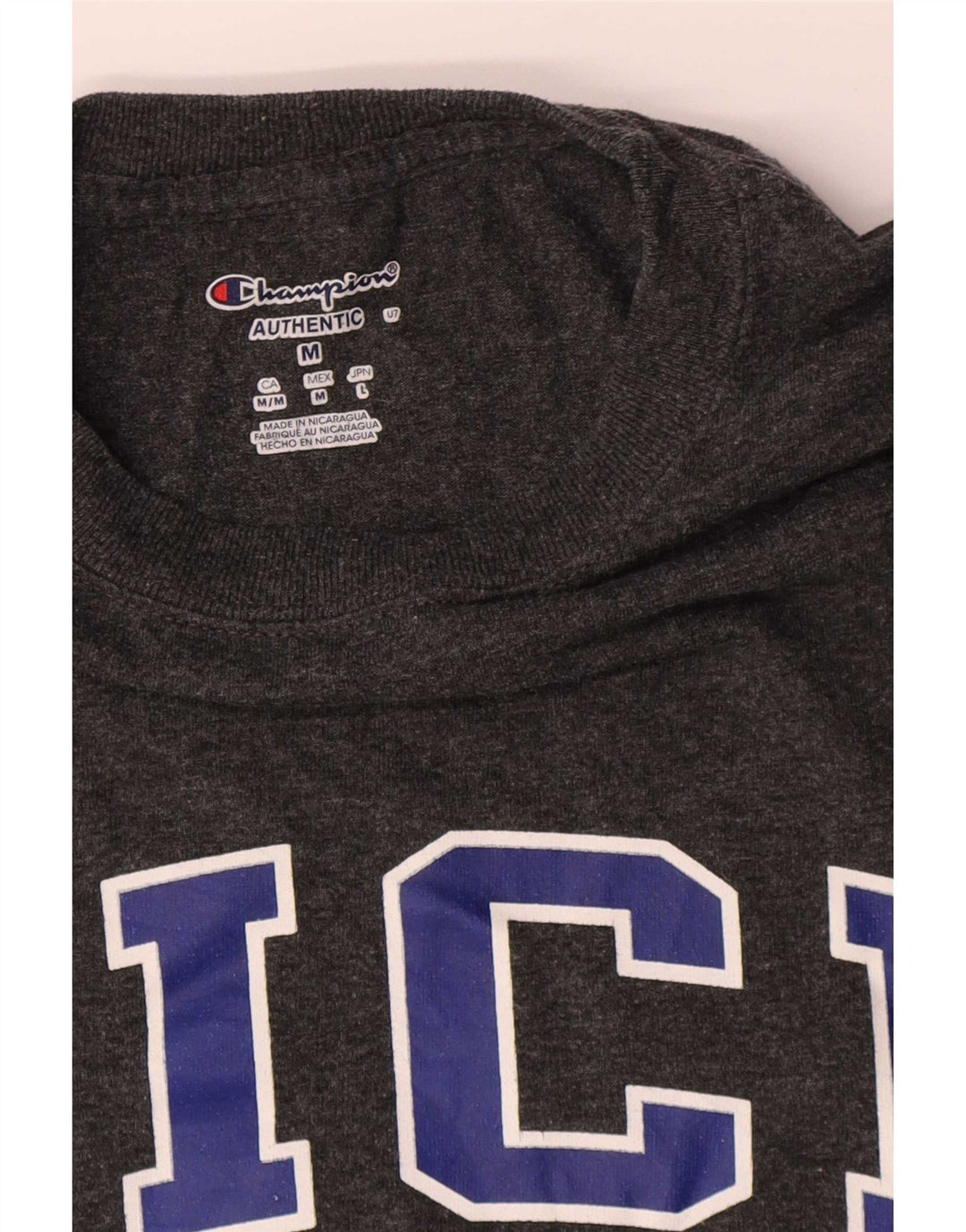 Champion Herren Rice University Grafik-T-Shirt-Oberteil aus mittelgrauer Baumwolle
