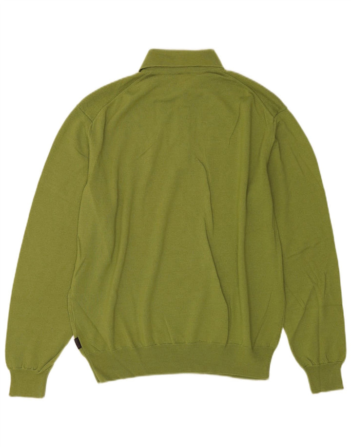 Hugo Boss Herren-Pullover mit Rollkragen, mittelgrüne Schurwolle