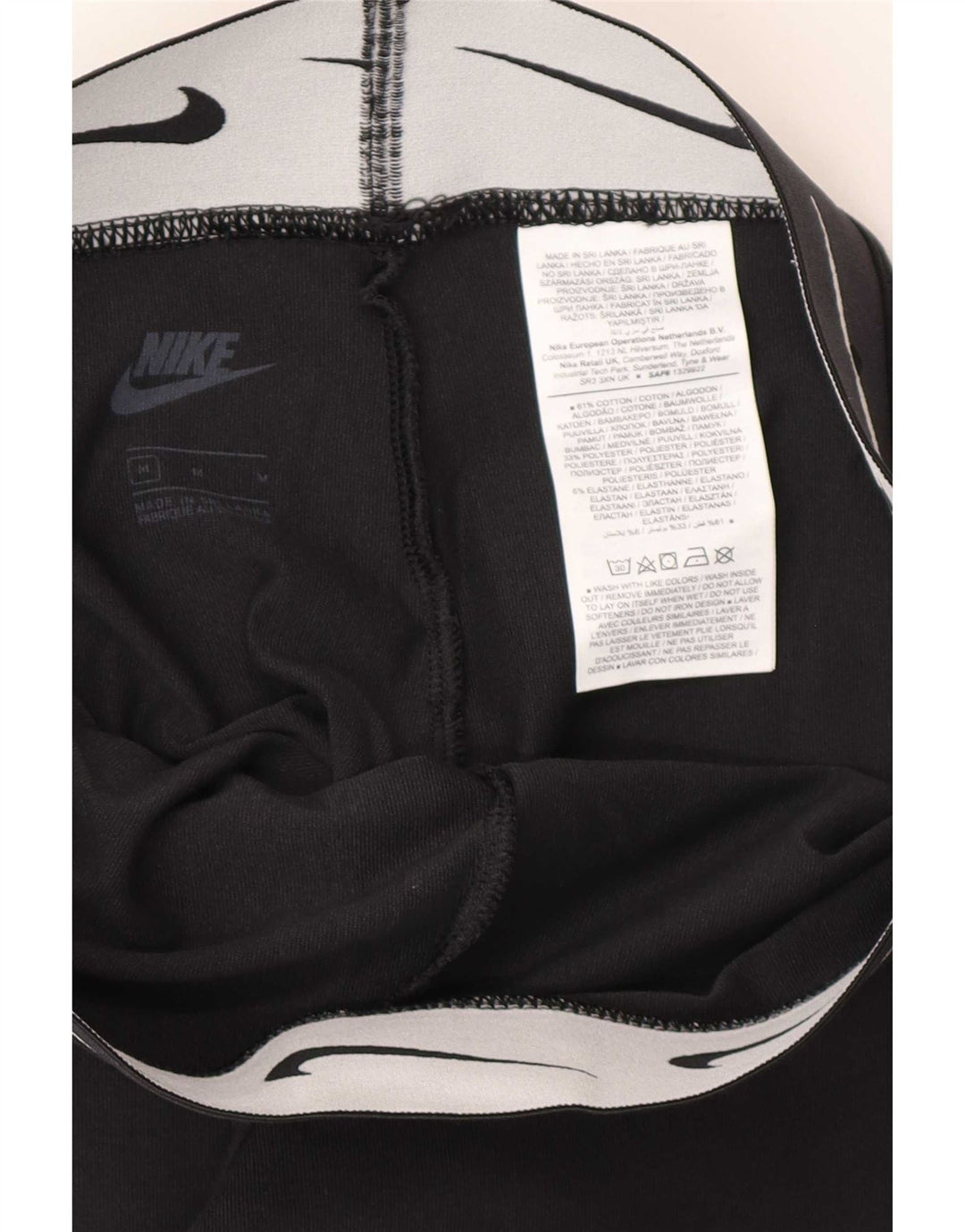 Nike Womens Graphic Leggings UK 12 Mittelschwarze Baumwolle
