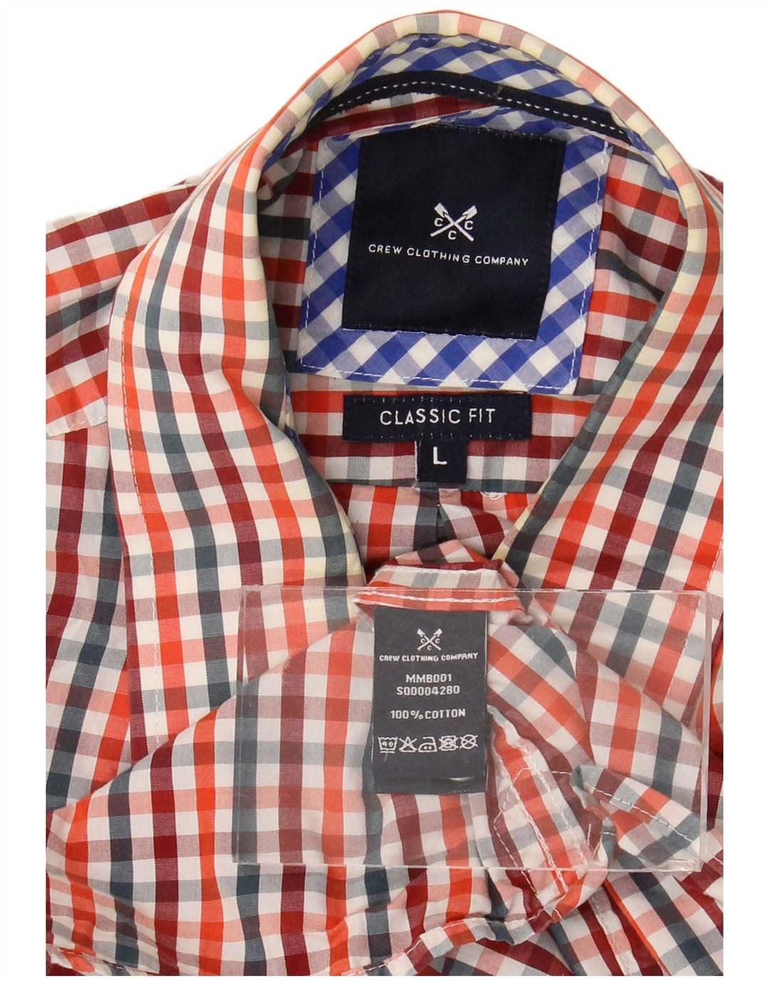 Crew Clothing Herren-Hemd mit klassischer Passform, groß, mehrfarbig, Gingham-Baumwolle