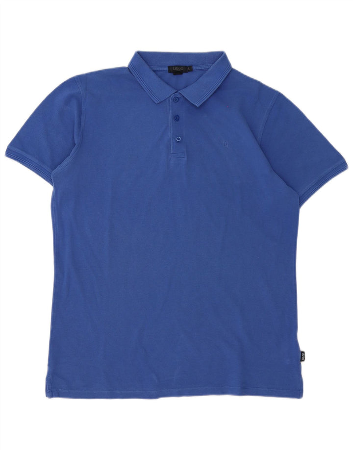 Liu Jo Herren-Poloshirt, große blaue Baumwolle