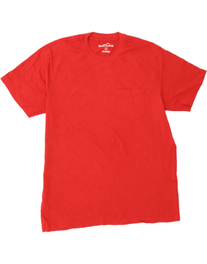 EDDIE BAUER Mens T-Shirt Top Large Red Cotton Vintage Eddie Bauer and Second-Hand Eddie Bauer from Messina Hembry 