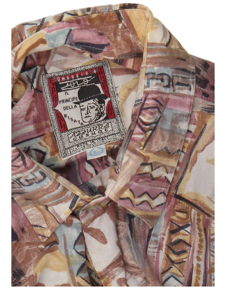 Azzurra Herren-Kurzarmhemd, groß, mehrfarbig, Patchwork