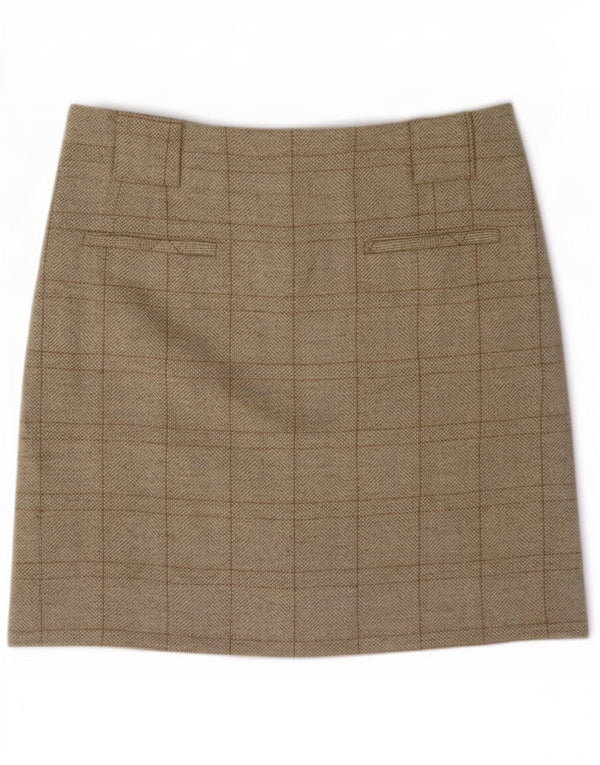 Zara Damen Midirock Medium W28 Beige Karo