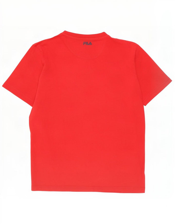 Fila Herren Grafik-T-Shirt-Oberteil aus mittelroter Baumwolle