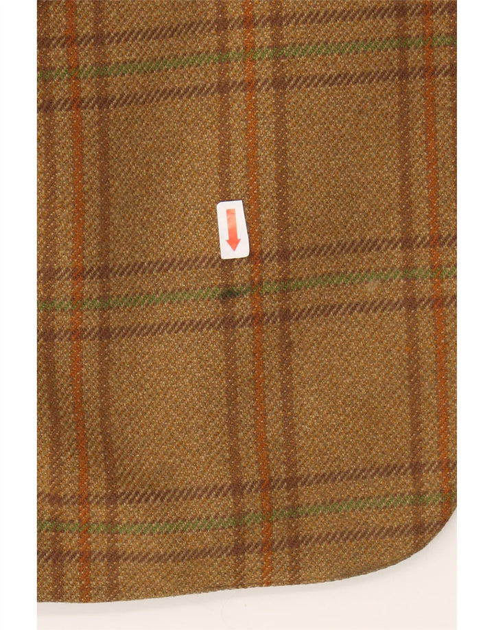BLADEN Mens 3 Button Blazer Jacket UK 40 Large Brown Check Virgin Wool Vintage Bladen and Second-Hand Bladen from Messina Hembry 