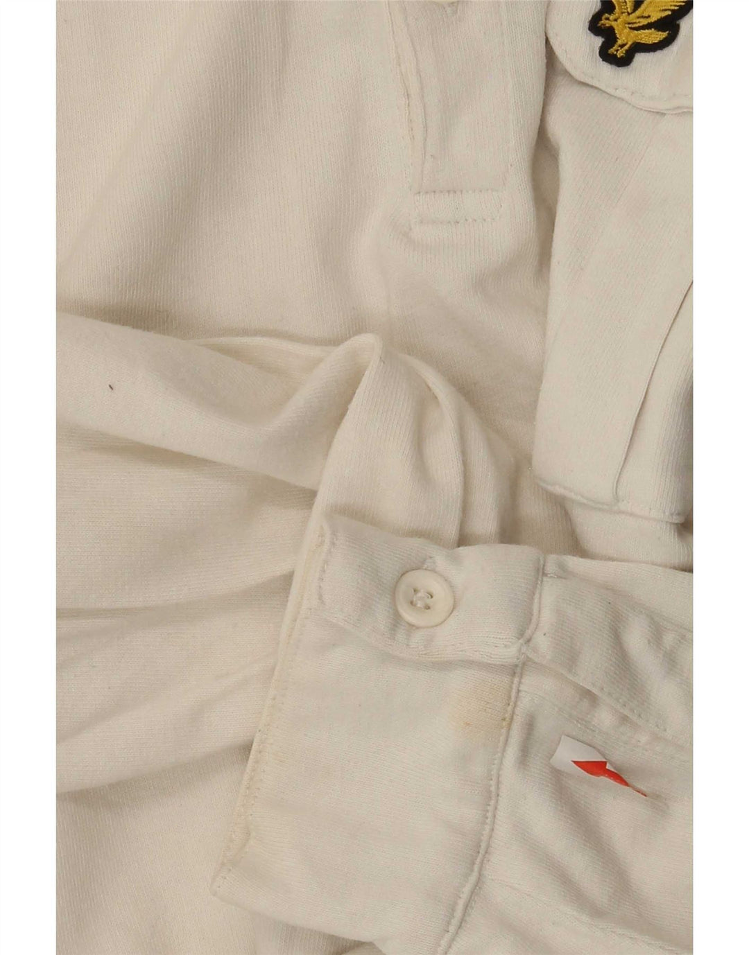 Lyle & Scott Herren-Langarm-Poloshirt aus normaler, mittelweißer Baumwolle
