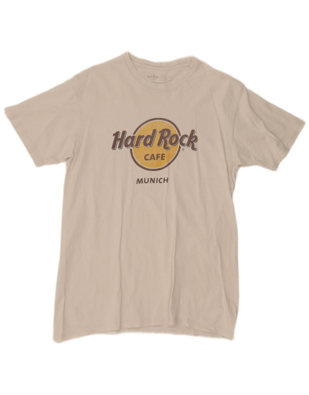 Hard Rock Cafe Herren Munich Graphic T-Shirt Top aus mittelweißer Baumwolle