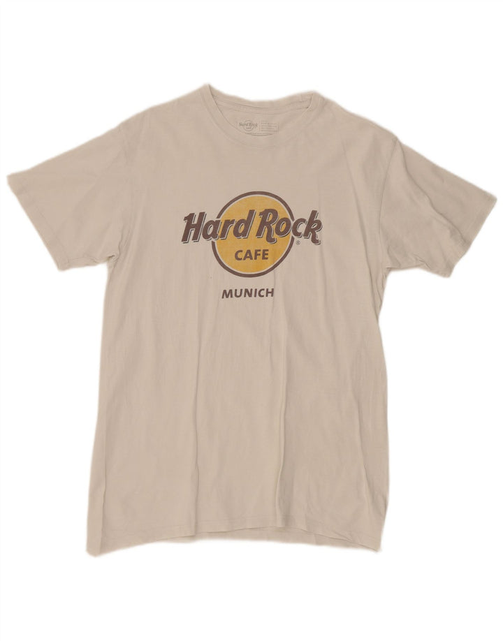 Hard Rock Cafe Herren Munich Graphic T-Shirt Top aus mittelweißer Baumwolle