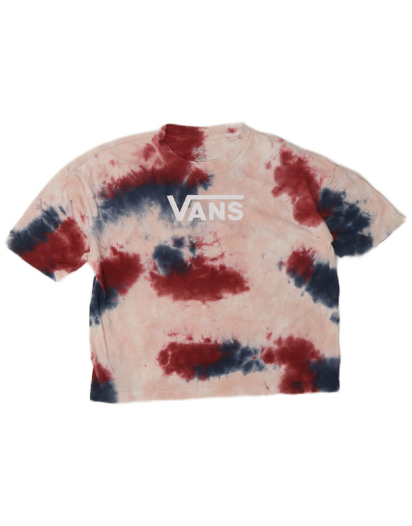 Vans Damen Übergroßes Grafik-T-Shirt-Oberteil UK 6 XS Mehrfarbig Tie Dye