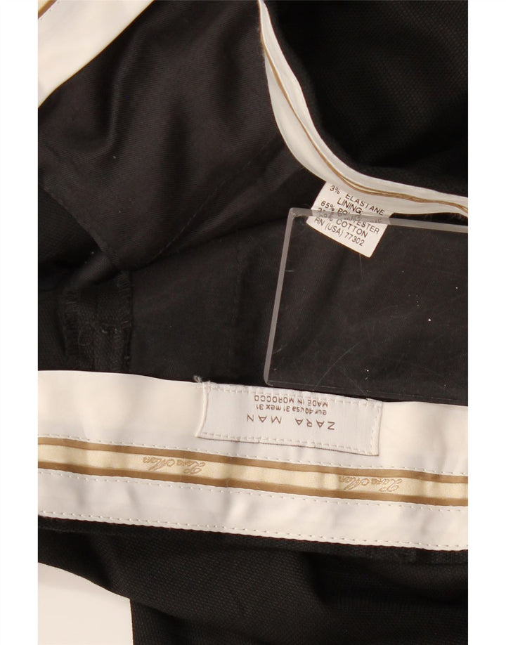 Gerade Chino-Hose für Herren von ZARA, EU 40, Größe M, W31, L28, Schwarz, Polyester