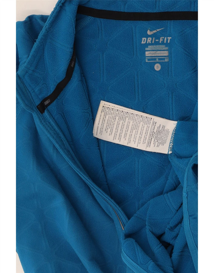 NIKE Womens Dri Fit Pullover Tracksuit Top UK 10 Small Blue Geometric Vintage Nike and Second-Hand Nike from Messina Hembry 