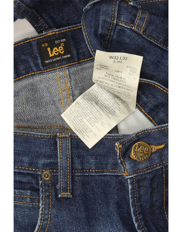 Lee Herren Straight Jeans W32 L32 Marineblaue Baumwolle