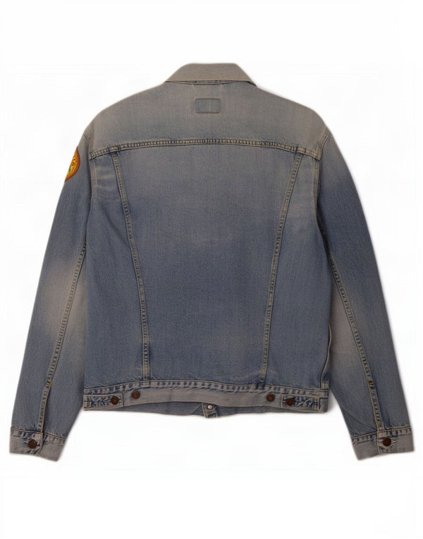 Levi's Herren-Jeansjacke mit Säurewaschung und Grafik, UK 42, XL, blaue Baumwolle