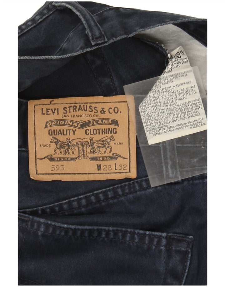 Levi's Damen 595 Straight Jeans W28 L29 Marineblaue Baumwolle