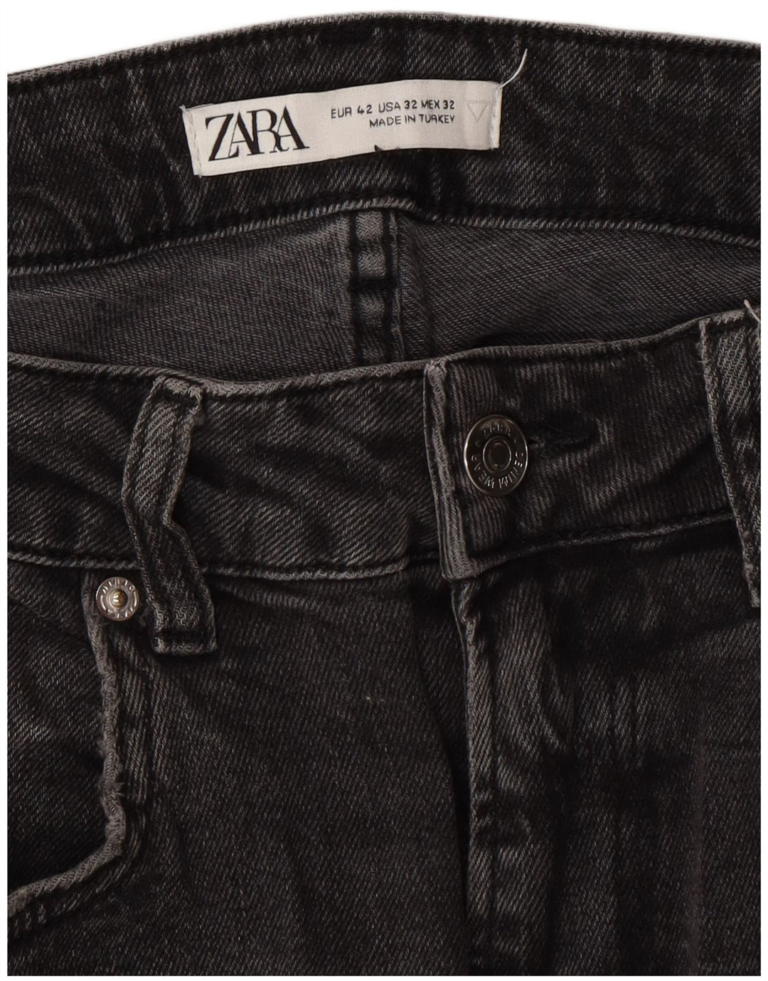 ZARA Herren Distressed Slim Jeans EU 42 Large W32 L30 Grau