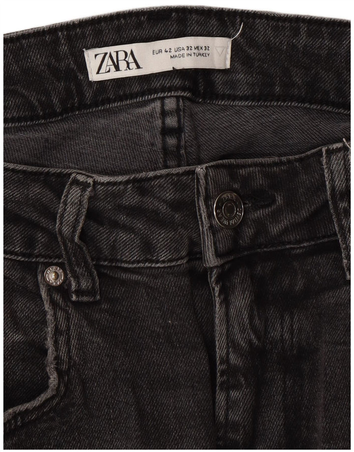 ZARA Herren Distressed Slim Jeans EU 42 Large W32 L30 Grau