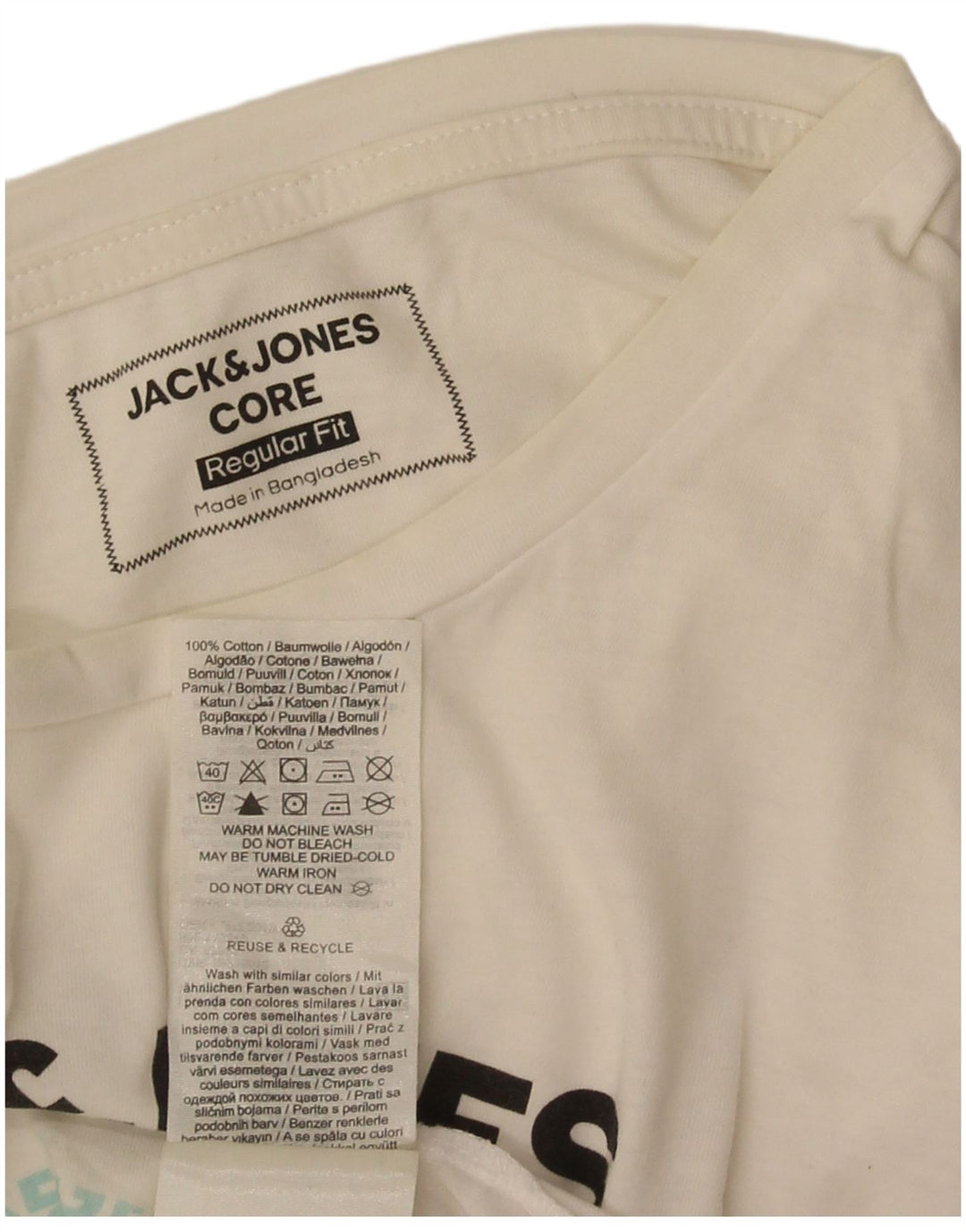 Jack & Jones Herren-T-Shirt mit normaler Passform, mittelweißer Baumwolle, mit Grafik
