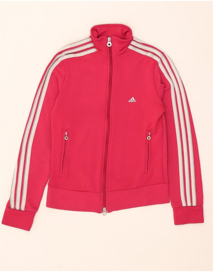 Adidas Damen Trainingsanzug Top Jacke UK 12 Mittelrosa Polyester