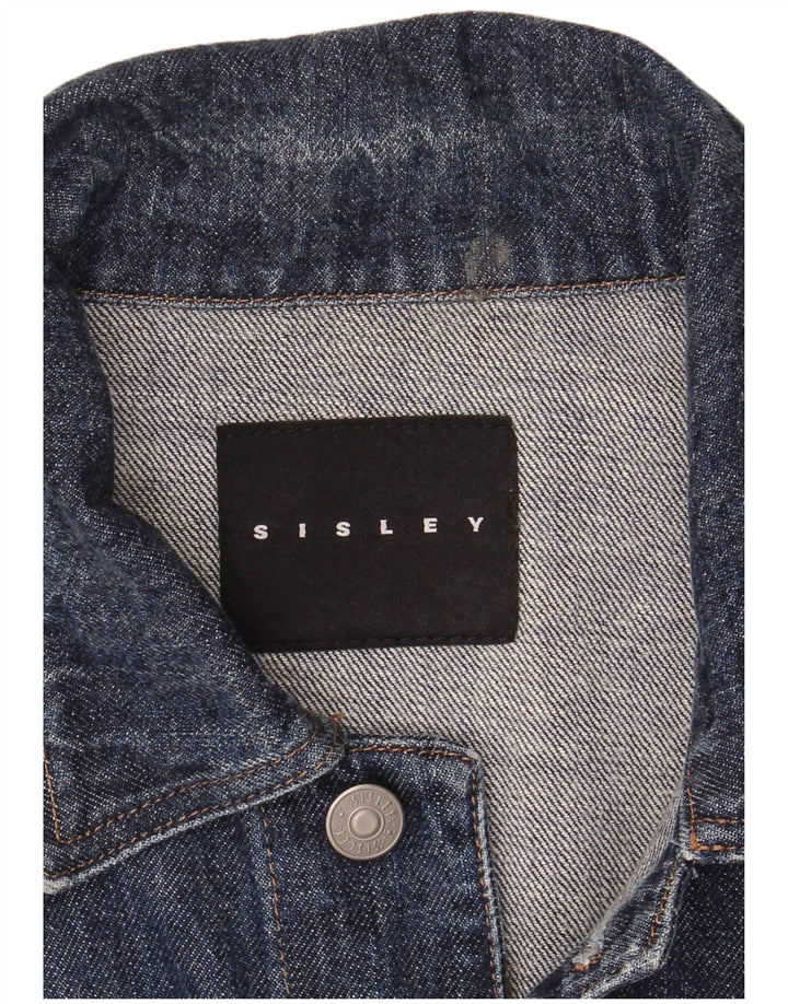 Sisley Herren Jeansjacke UK 36 Small Marineblau