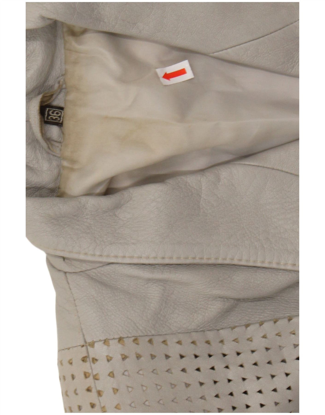 GABRIELLA BENELLI Damen Übergroße Jacke EU 36 Kleines graues Leder