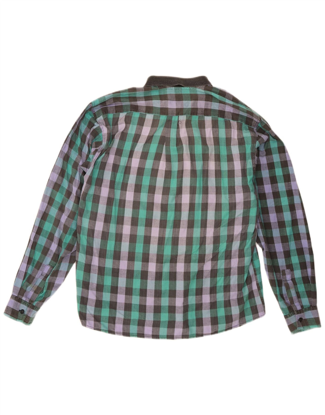 Vintage Herrenhemd XL Mehrfarbige Gingham-Baumwolle