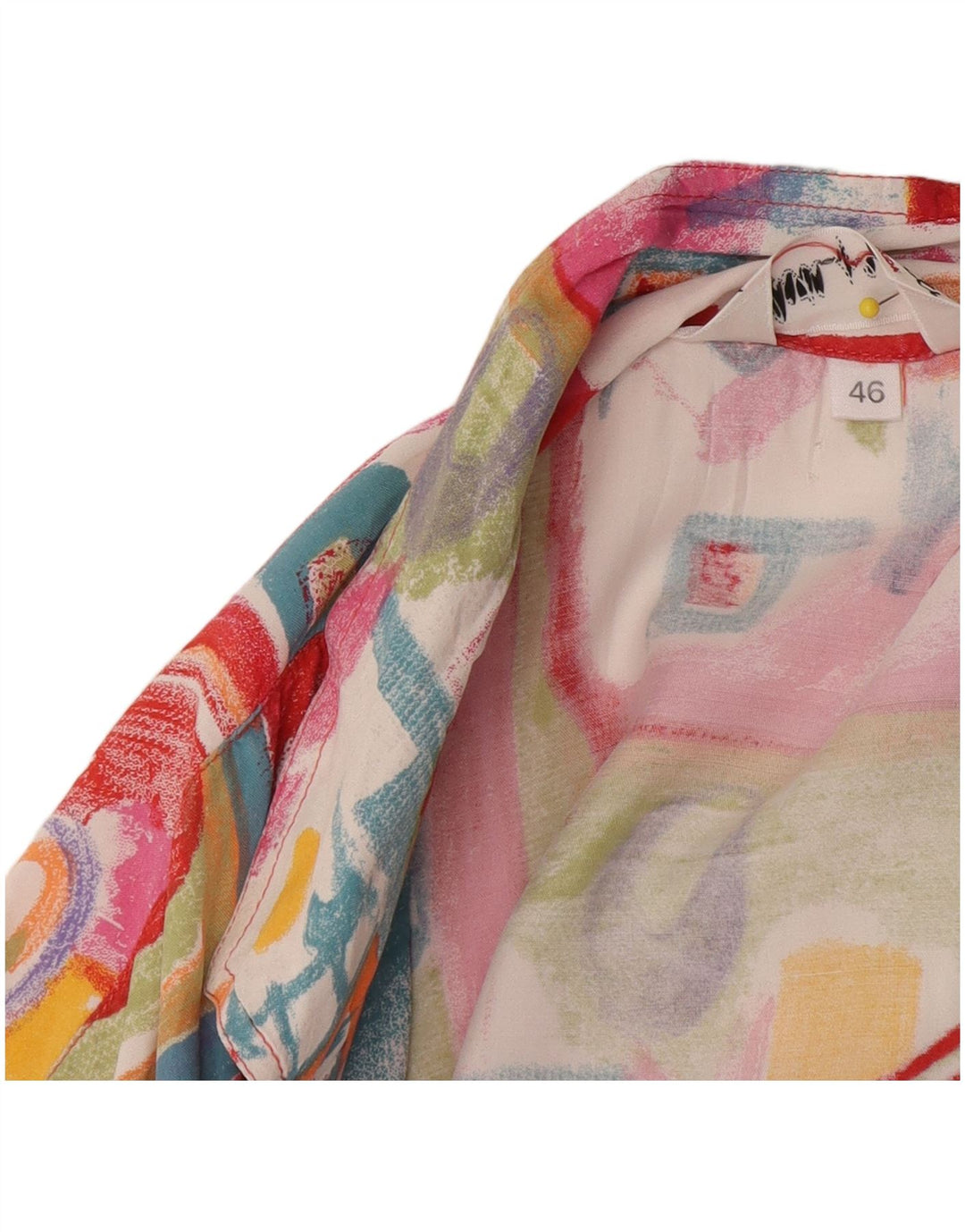 Vintage Damen Kurzarmshirt IT 46 Großes mehrfarbiges Patchwork