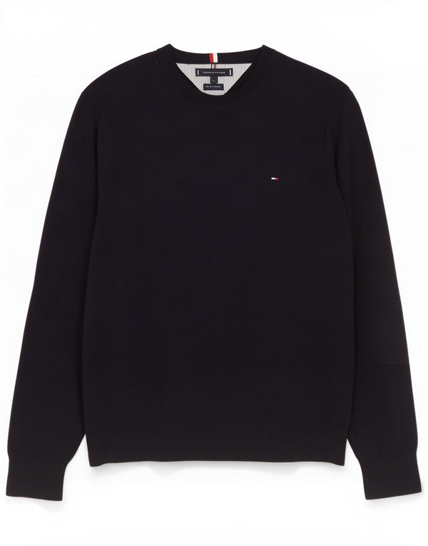 Tommy Hilfiger Damen-Pullover mit Rundhalsausschnitt, Gr. 18, XL, Marineblau, Baumwolle