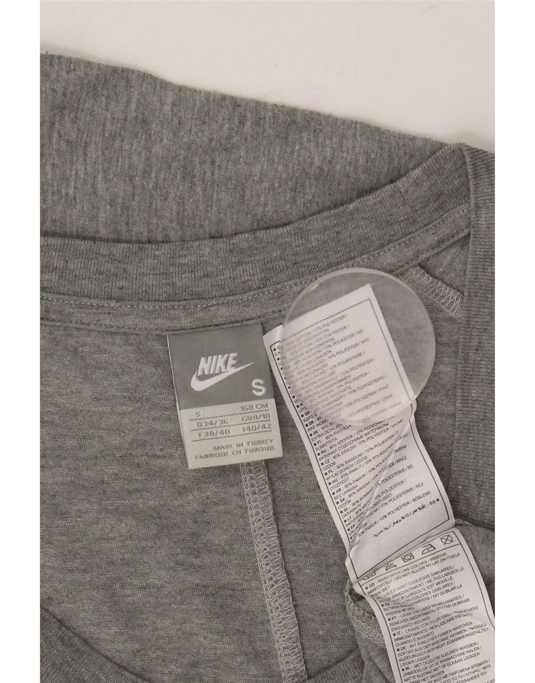 Nike Damen Top Langarm UK 10 Small Graue Baumwolle