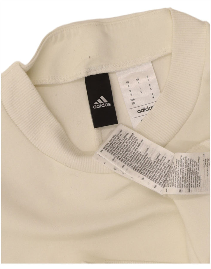 ADIDAS Mens Aeroready Sweatshirt Jumper Small Off White Cotton