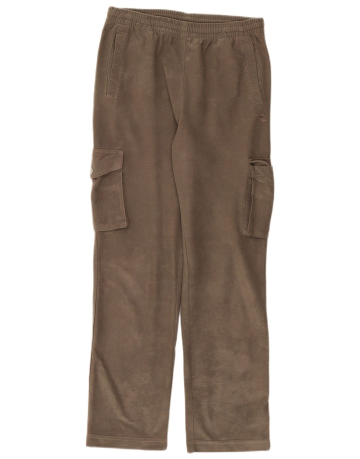 Diadora Herren-Cargo-Velours-Trainingshose aus mittelgrauem Polyester