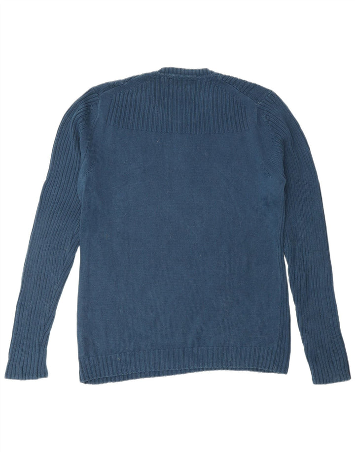 CALVIN KLEIN JEANS Herren Pullover mit grafischem Rundhalsausschnitt, Größe L, Blau