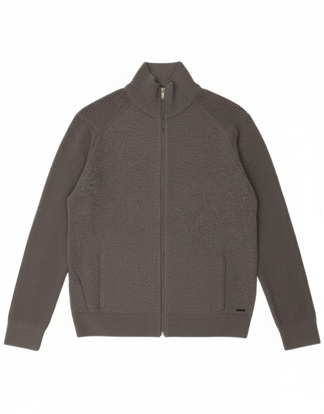 Calvin Klein Jeans Herren-Strickjacke, groß, graue Baumwolle