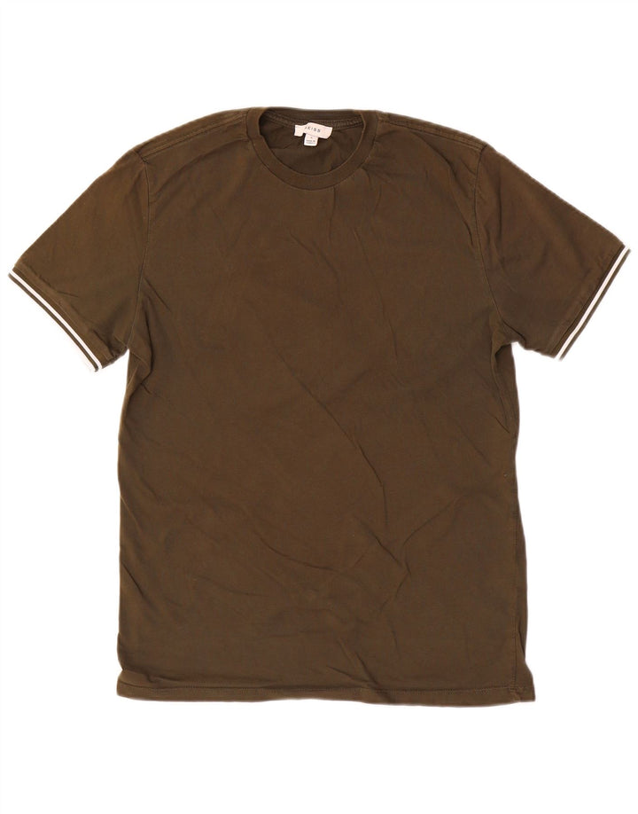 REISS Herren T-Shirt Top Small Khaki Baumwolle