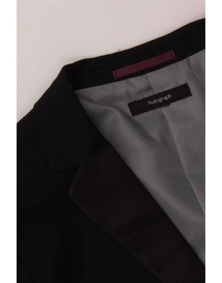 Marks & Spencer Damen Autograph 2 Button Blazer Jacke UK 10 Small Schwarz