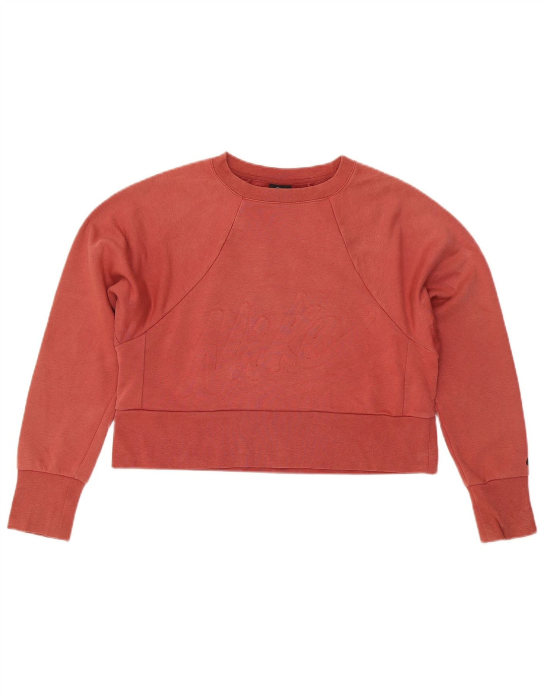 NIKE Womens Dri Fit Oversized Graphic Sweatshirt Pullover UK 6 XS Rote Baumwolle