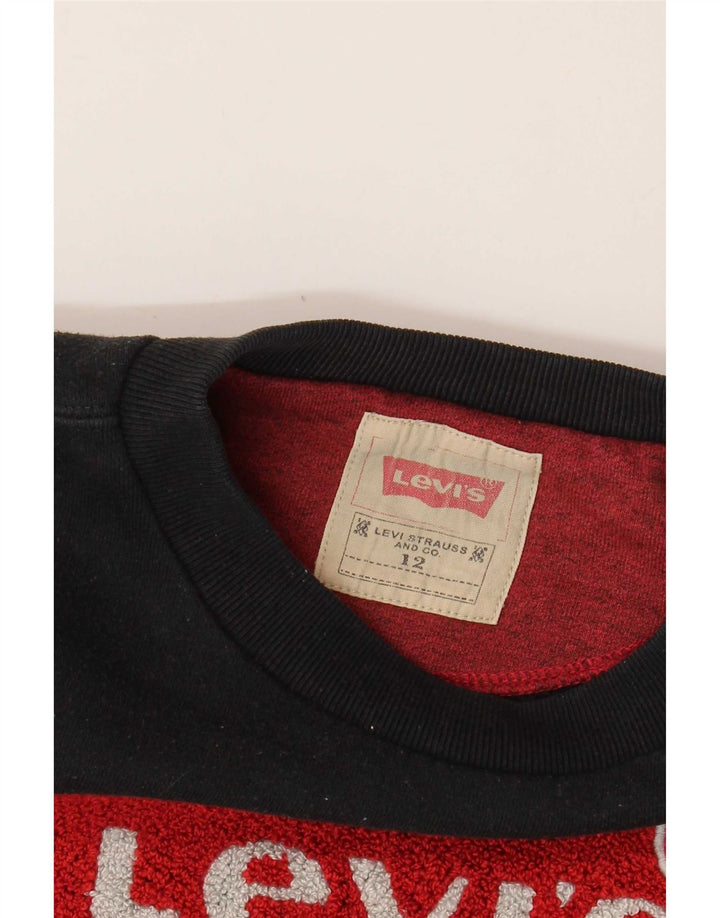 Levi's Jungen-Sweatshirt mit Grafik, 11–12 Jahre, schwarze Baumwolle