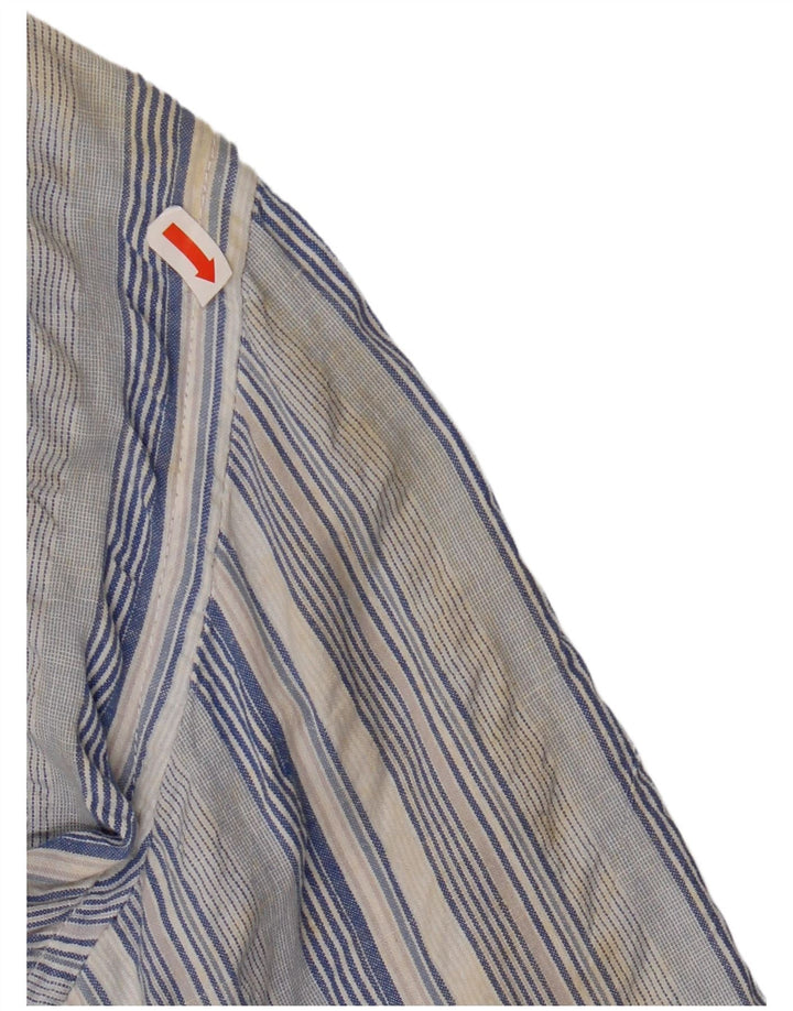 KAPPA Herrenhemd Mittelblau gestreift aus Baumwolle