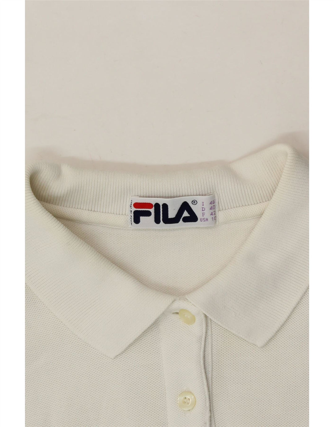 FILA Womens Sleeveless Polo Shirt IT 46 Large White Cotton Vintage Fila and Second-Hand Fila from Messina Hembry 