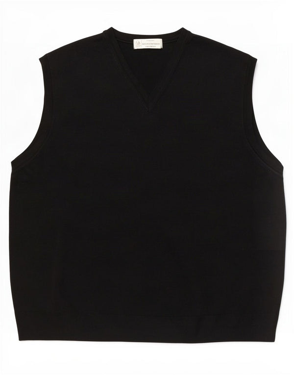 Marks & Spencer Herren Weste Tank Top Large Schwarz Schurwolle