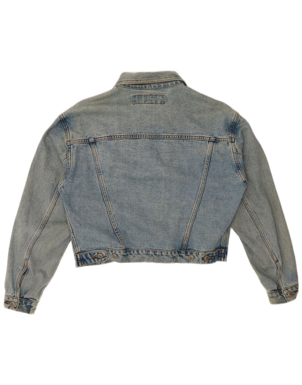 ONYX Damen Crop Denim Jacke UK 14 Mittelblaue Baumwolle