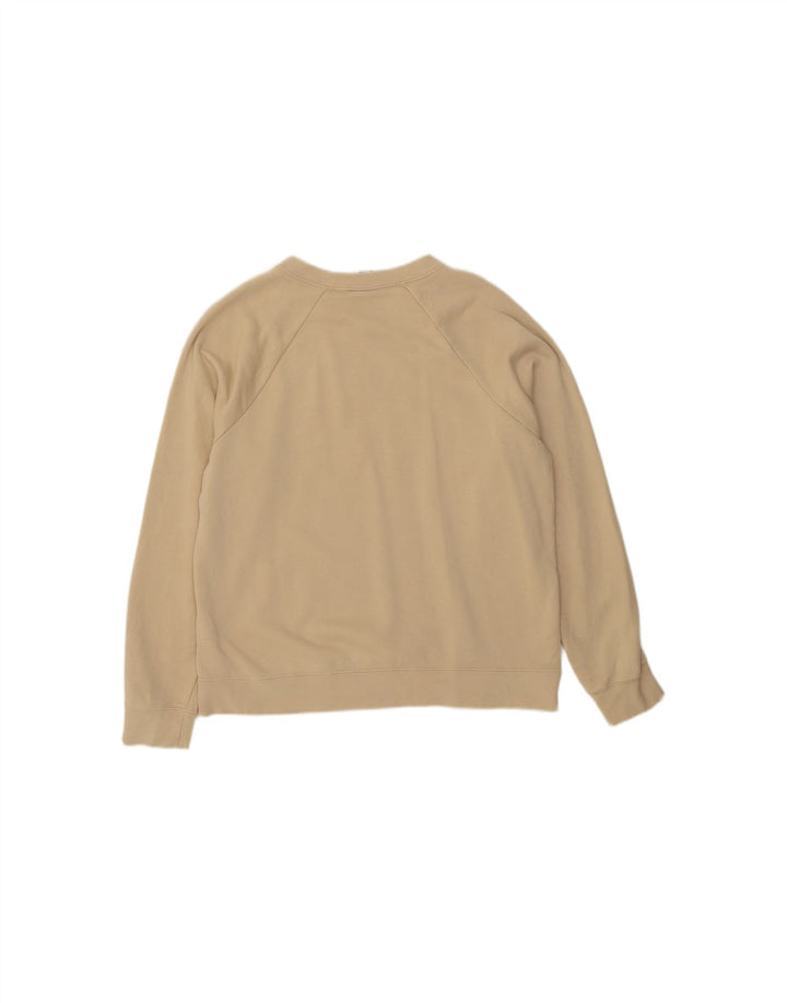 NIKE Womens Graphic Sweatshirt Jumper UK 16 Large Beige Cotton