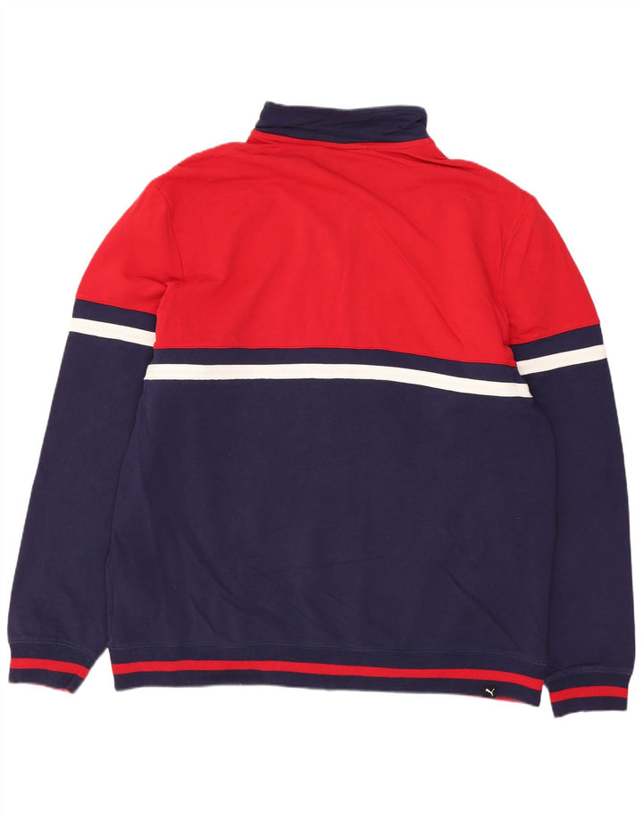 Puma Herren-Trainingsanzug-Top-Jacke XL, Marineblau, Colourblock-Baumwolle