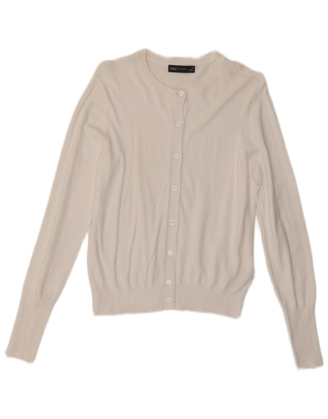 Marks & Spencer Damen-Cardigan-Pullover UK 10 Small Weiße Viskose