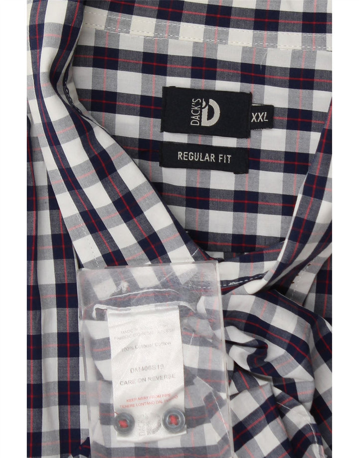 Dack's Herren-Hemd mit regulärer Passform, 2XL, marineblau, Gingham-Baumwolle
