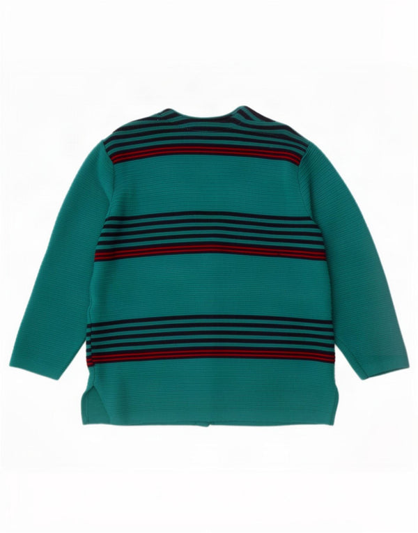 Vintage Damen Cardigan Pullover UK 22 3XL Blau gestreift