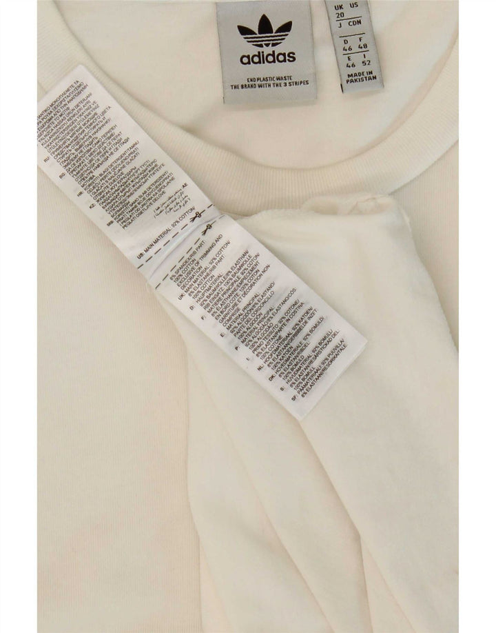 Adidas Damen Top Langarm UK 20 2XL Weiße Baumwolle