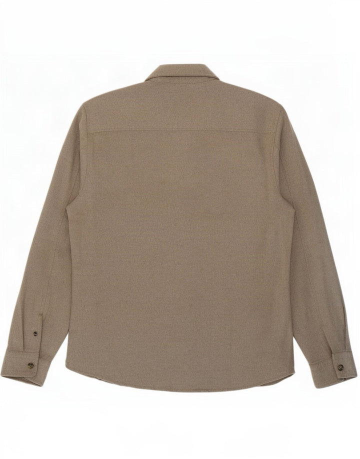 Reiss Herren-Overshirt-Hemd XL, graues Acryl